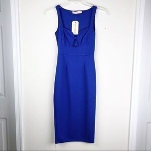 Oh my love Blue cutout midi dress